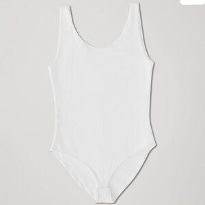 PACT New Everyday Tank Smoothing Organic Cotton White Bodysuit XS